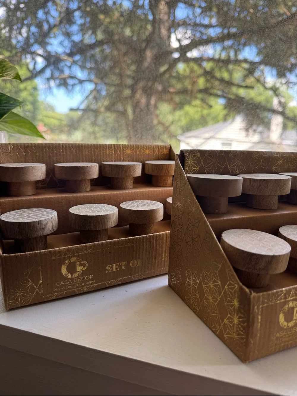 Boho Decor Wood Cabinet Knobs - Natural Brown (Set)